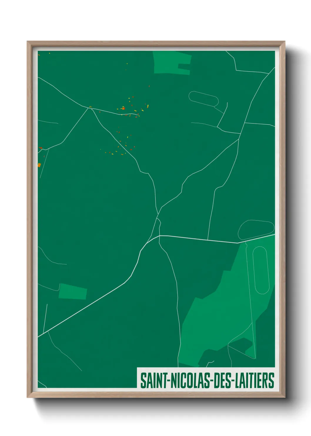 Une affiche de carte sur Saint-Nicolas-des-Laitiers