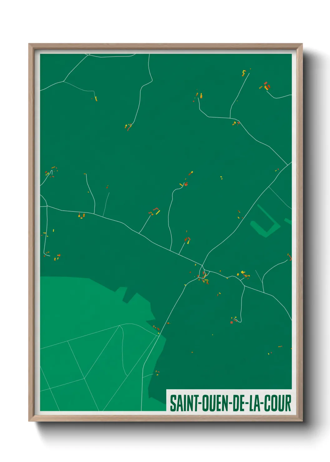 Une affiche de carte sur Saint-Ouen-de-la-Cour