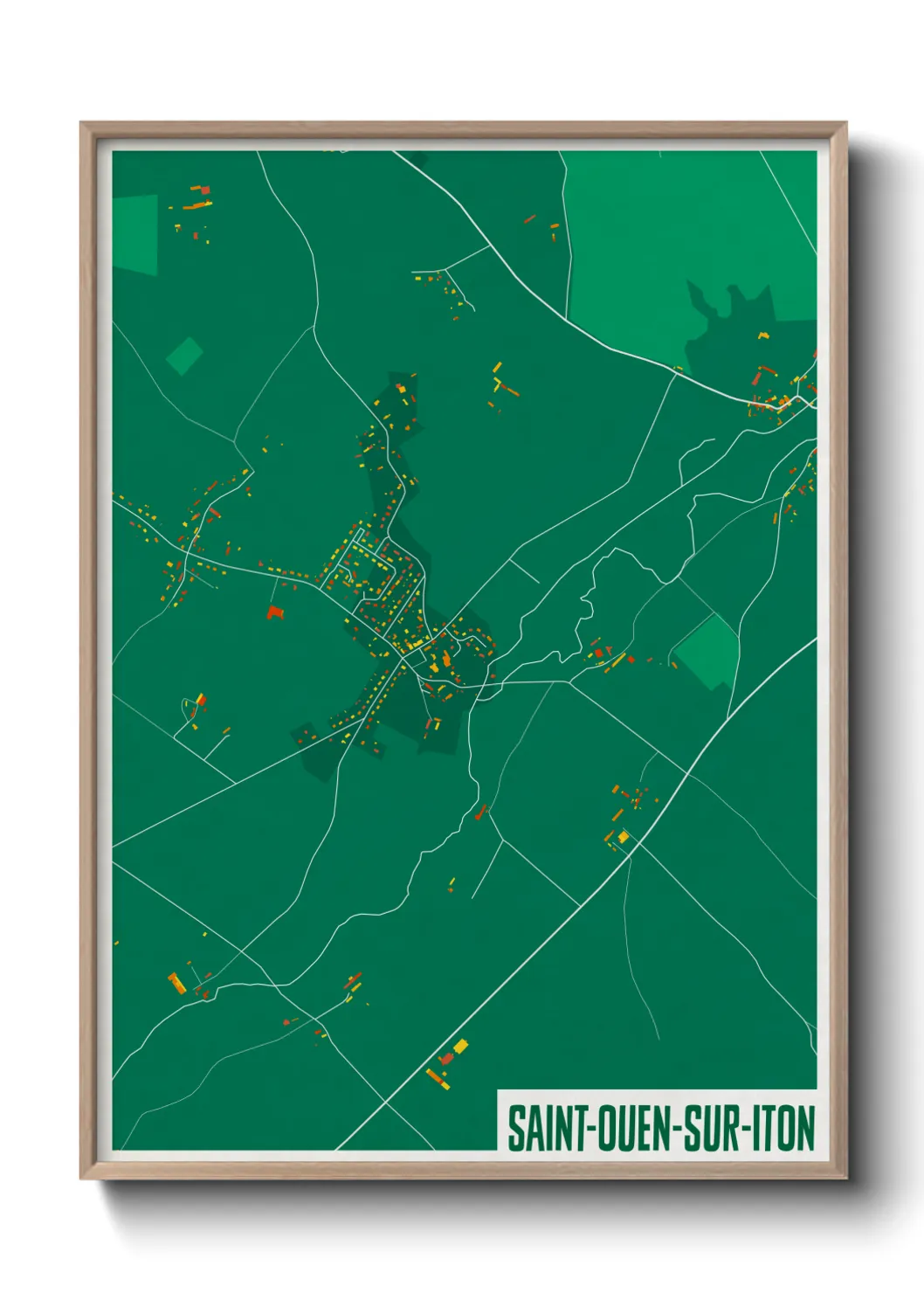 Une affiche de carte sur Saint-Ouen-sur-Iton