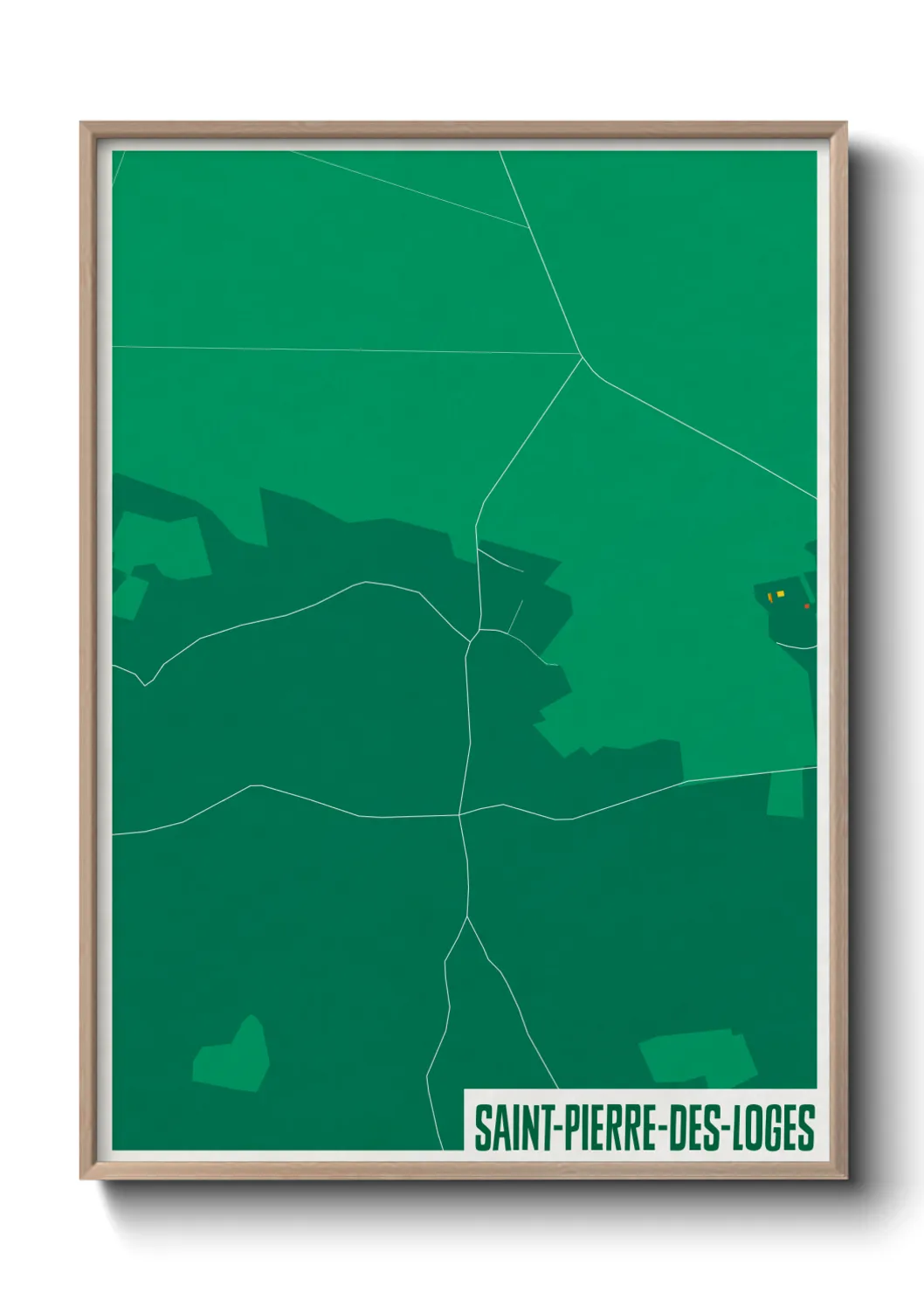 Une affiche de carte sur Saint-Pierre-des-Loges