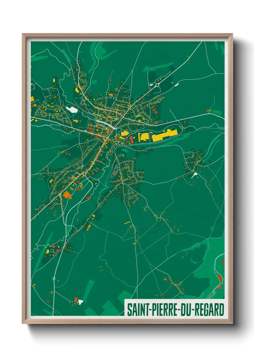 Une affiche de carte sur Saint-Pierre-du-Regard