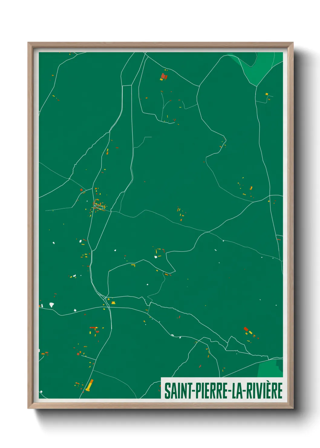 Une affiche de carte sur Saint-Pierre-la-Rivière