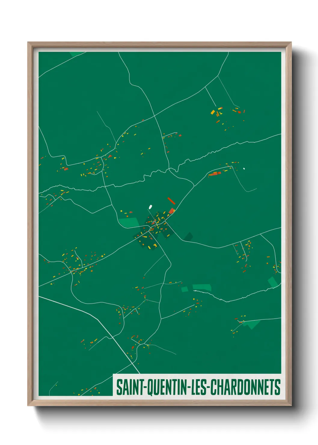 Une affiche de carte sur Saint-Quentin-les-Chardonnets