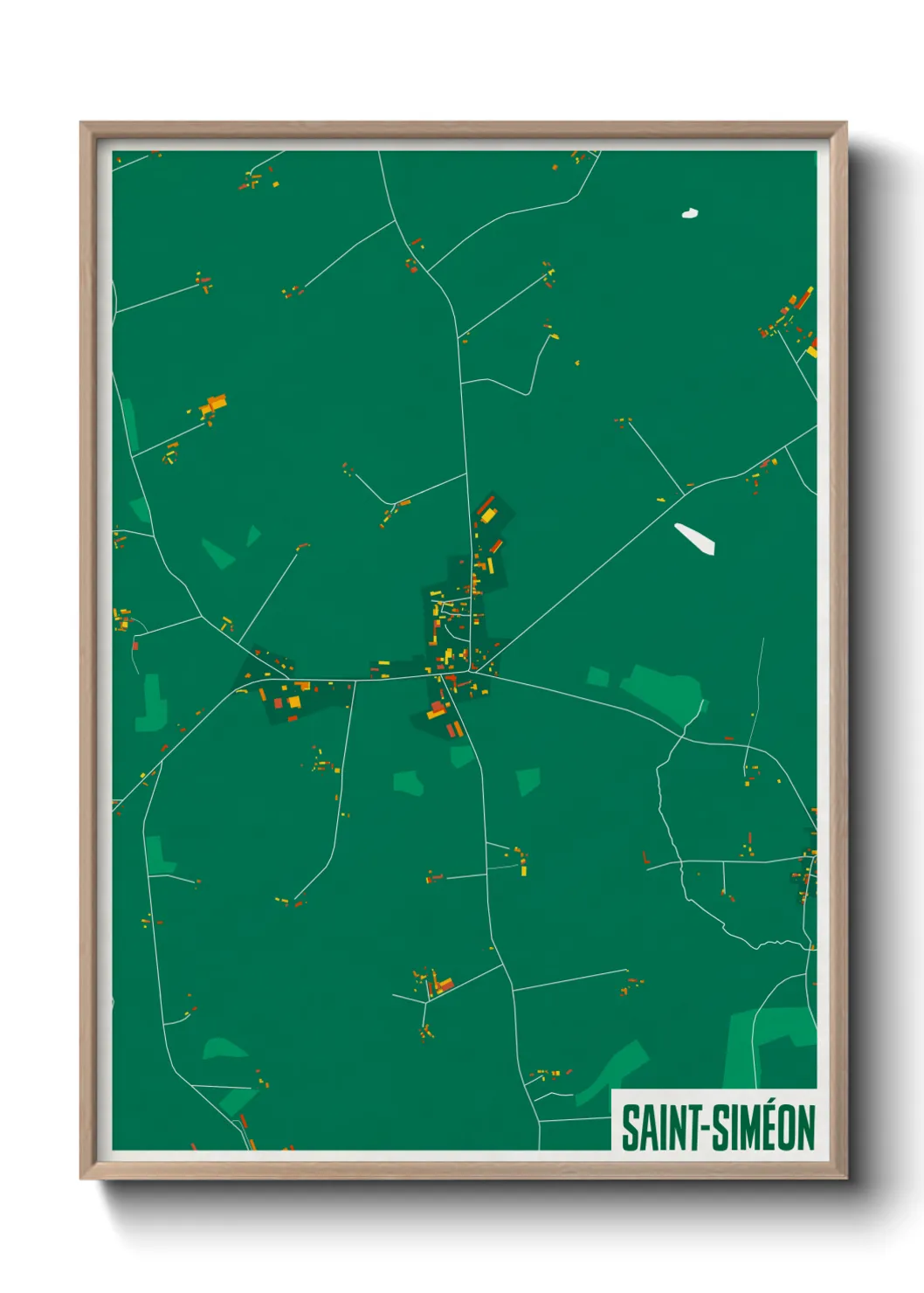 Une affiche de carte sur Saint-Siméon