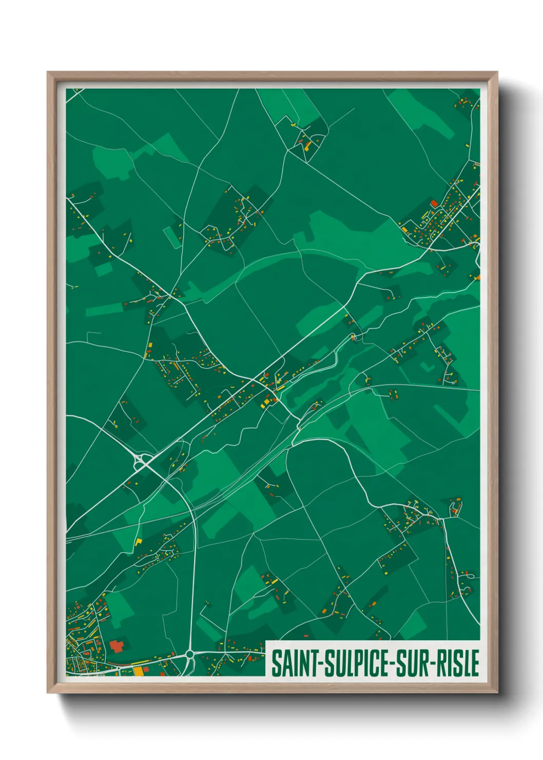 Une affiche de carte sur Saint-Sulpice-sur-Risle