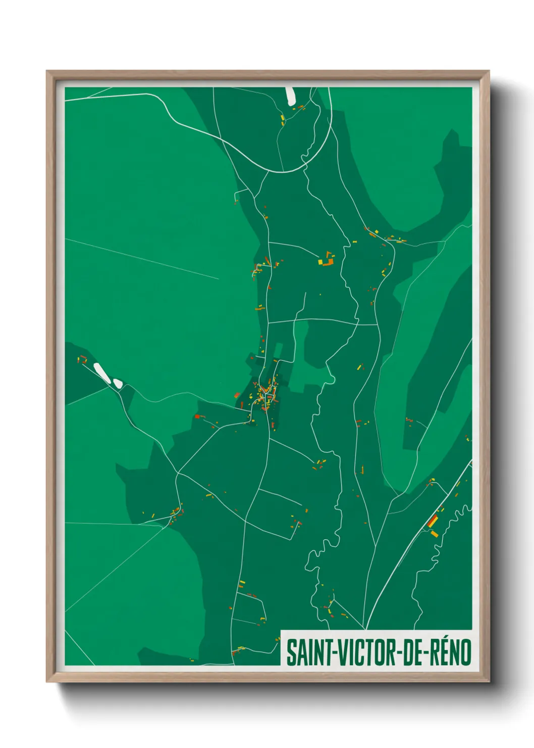 Une affiche de carte sur Saint-Victor-de-Réno