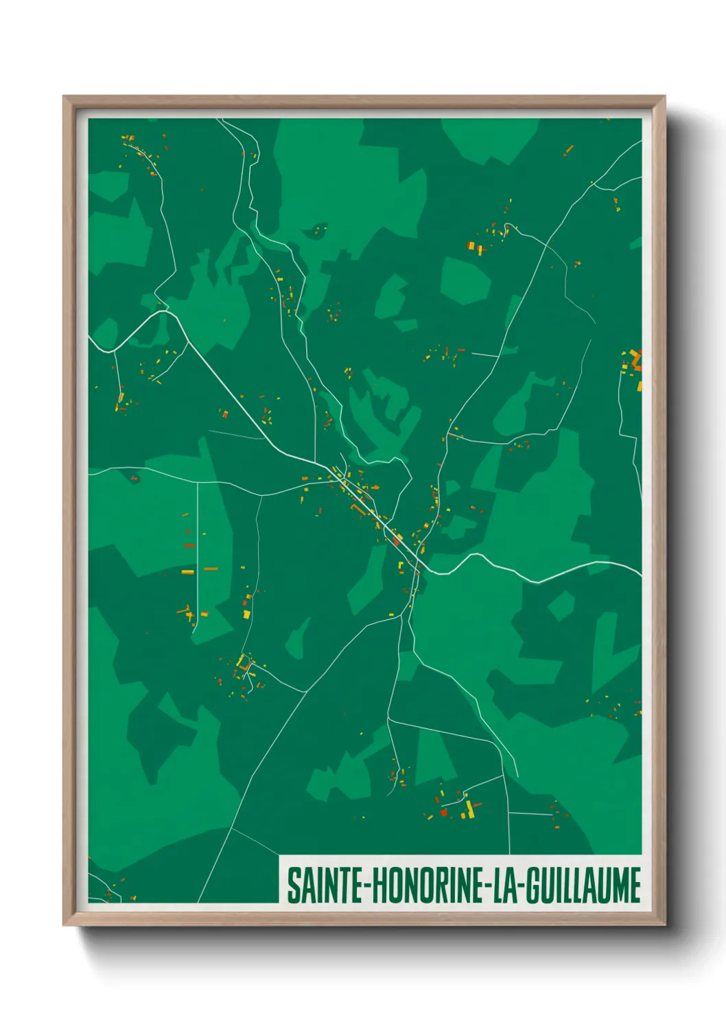Une affiche de carte sur Sainte-Honorine-la-Guillaume