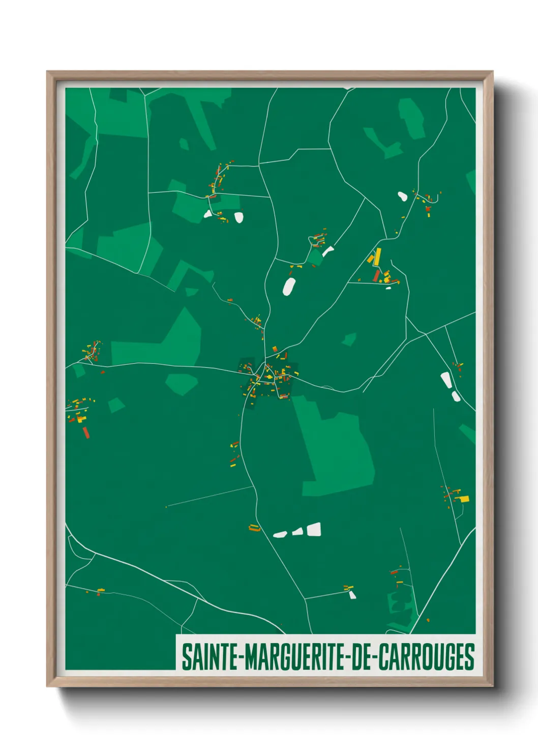 Une affiche de carte sur Sainte-Marguerite-de-Carrouges