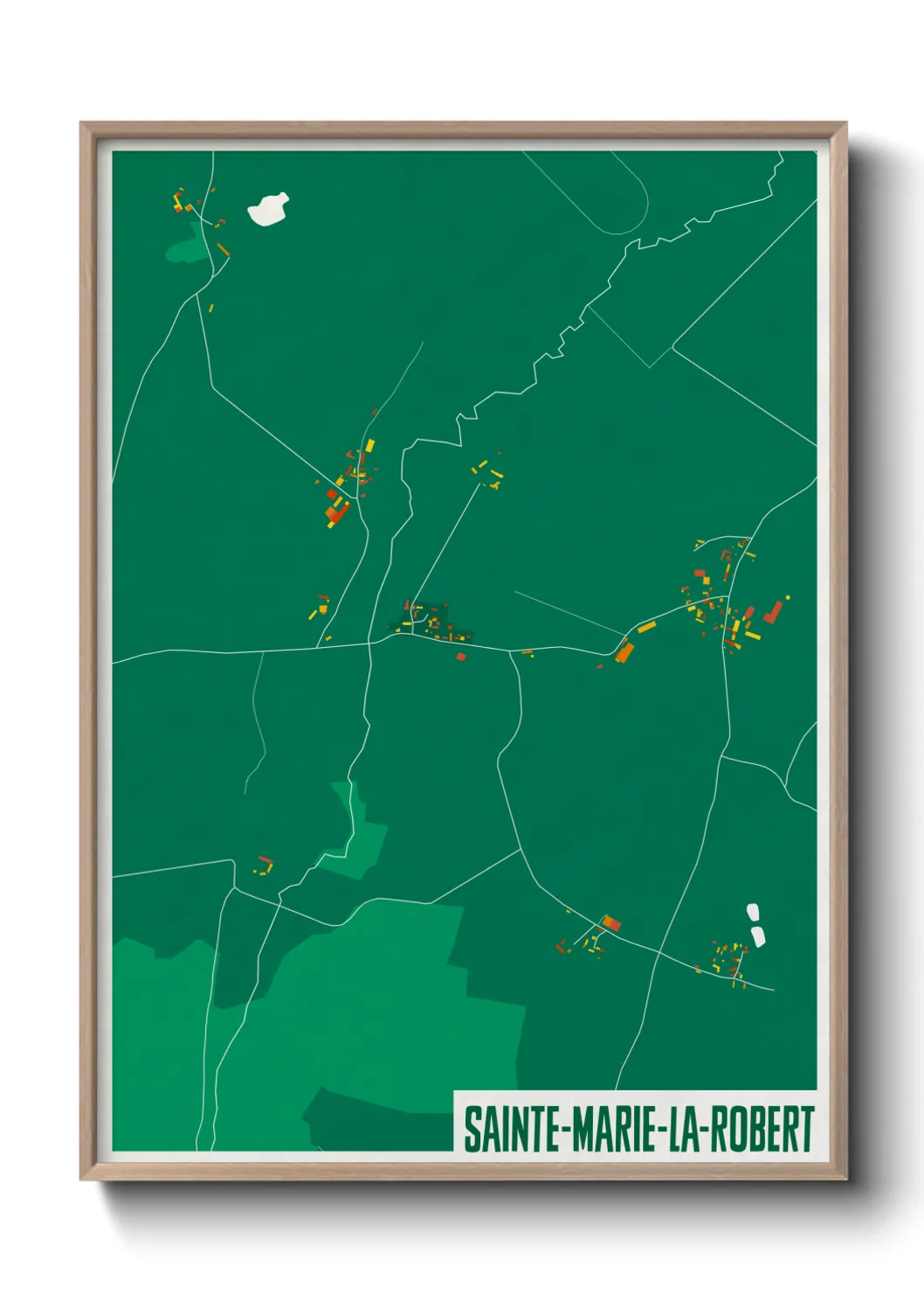 Une affiche de carte sur Sainte-Marie-la-Robert