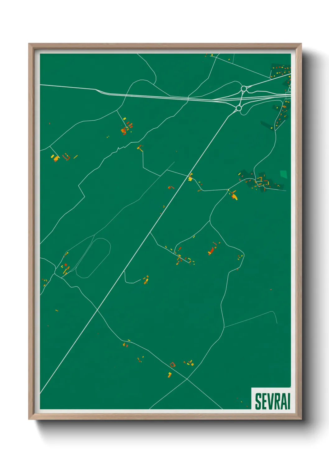 Une affiche de carte sur Sevrai