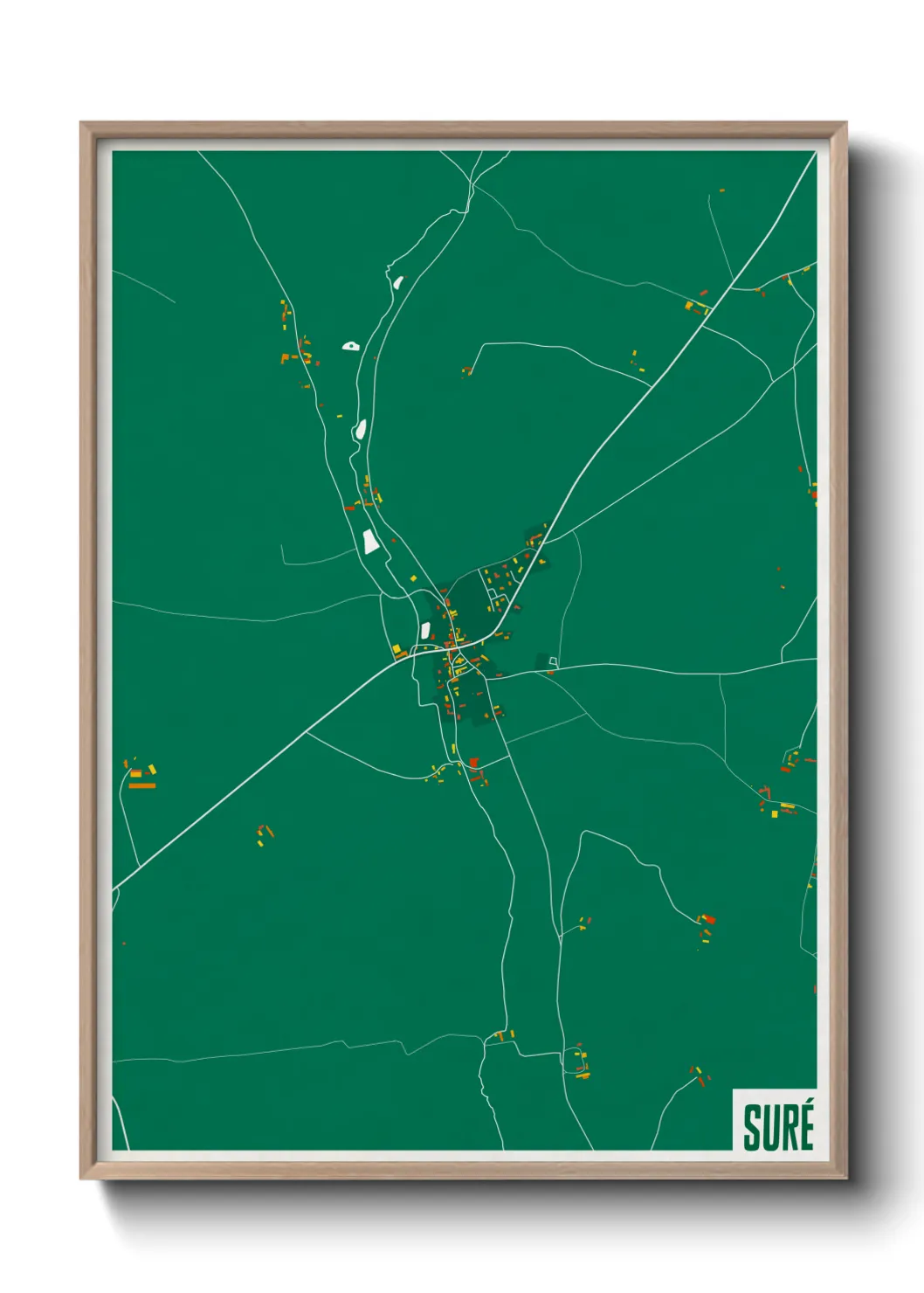 Une affiche de carte sur Suré