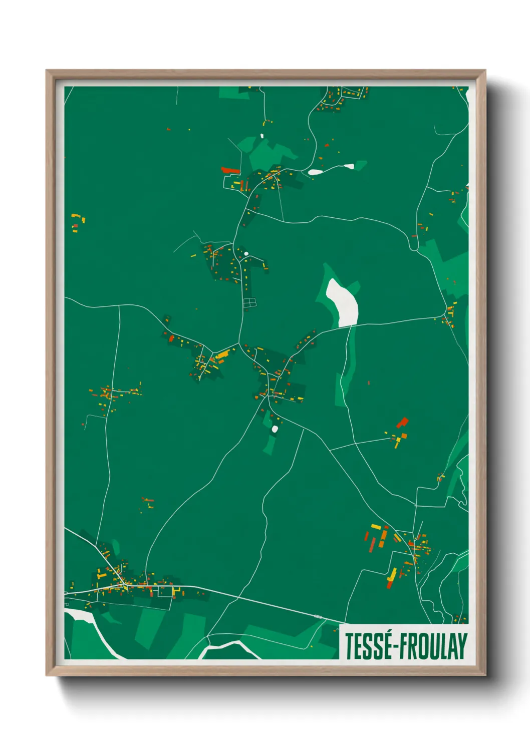 Une affiche de carte sur Tessé-Froulay