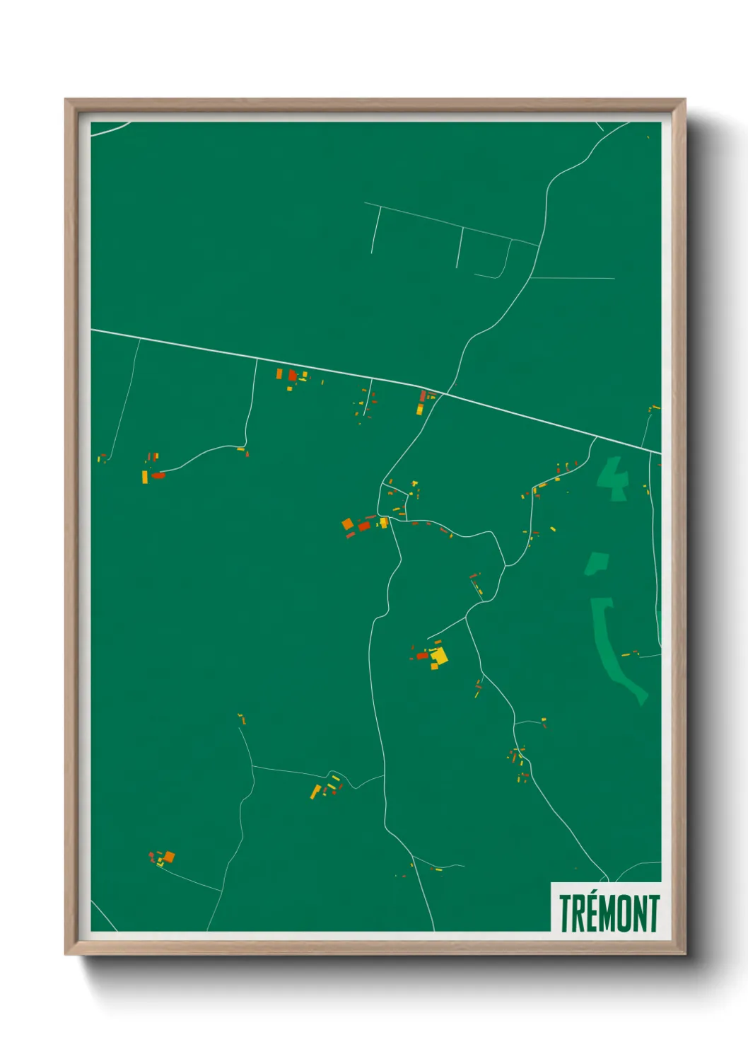 Une affiche de carte sur Trémont