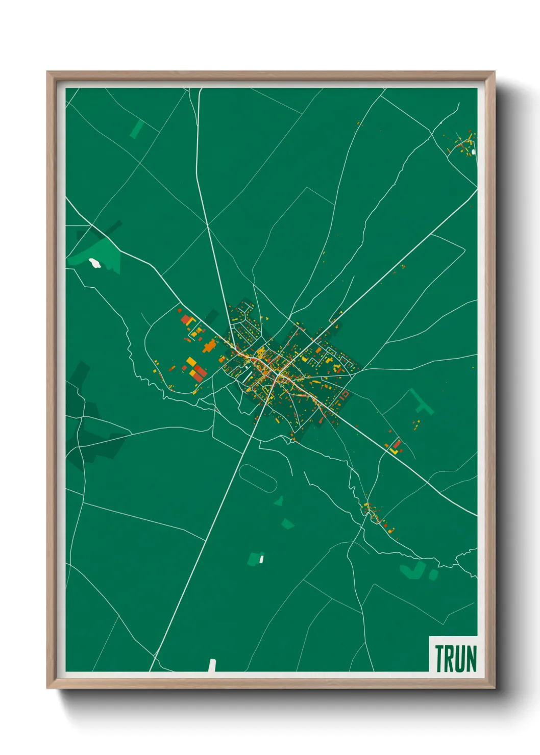 Une affiche de carte sur Trun