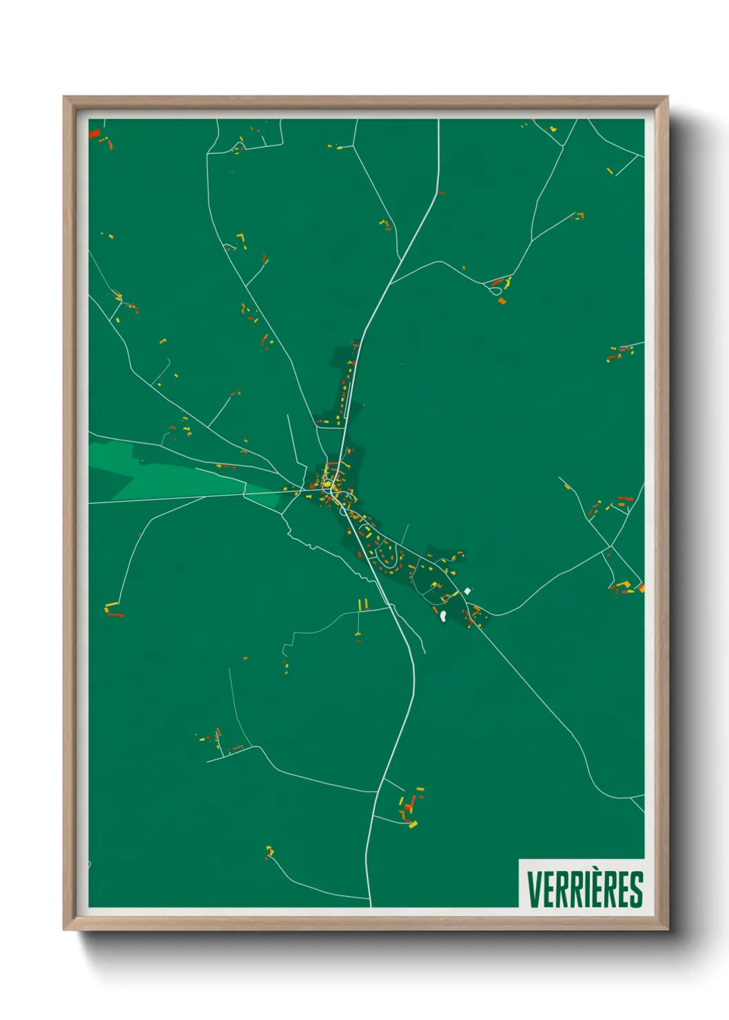 Une affiche de carte sur Verrières