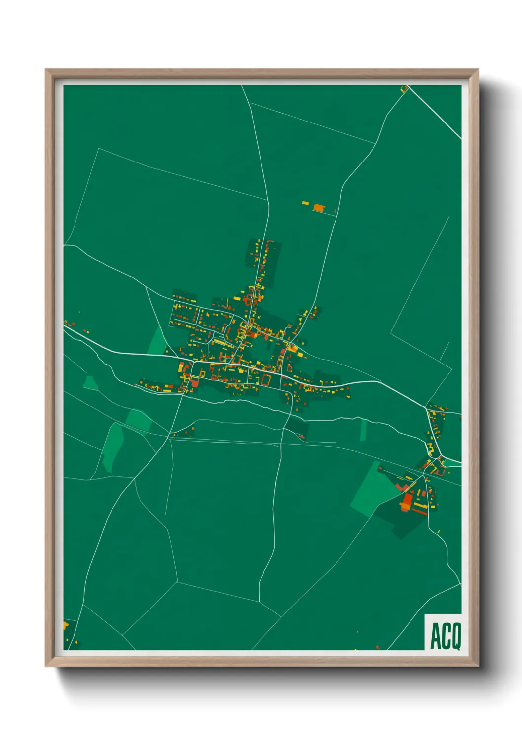 Une affiche de carte sur Acq