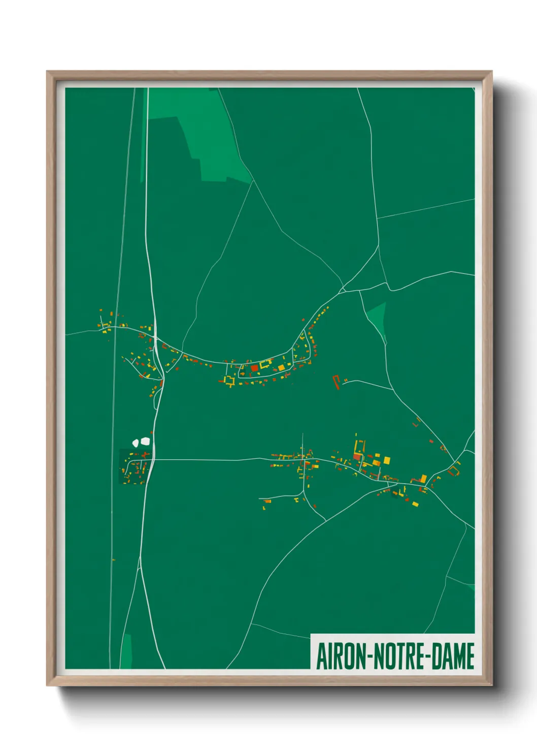 Une affiche de carte sur Airon-Notre-Dame