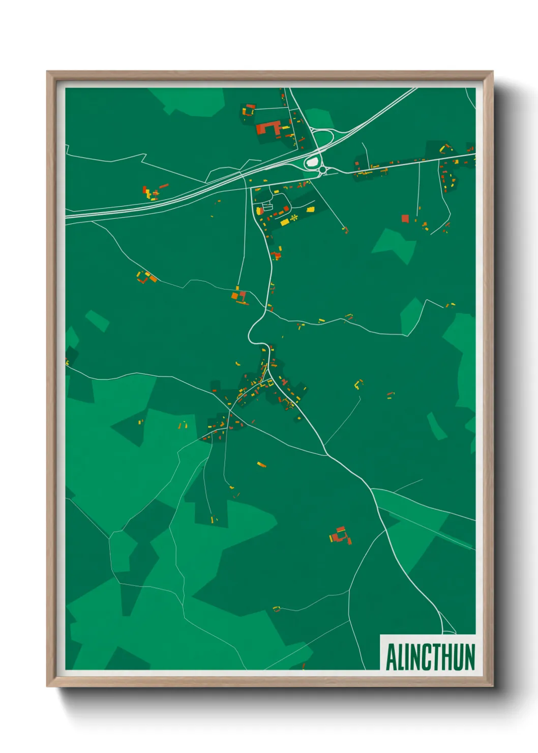 Une affiche de carte sur Alincthun