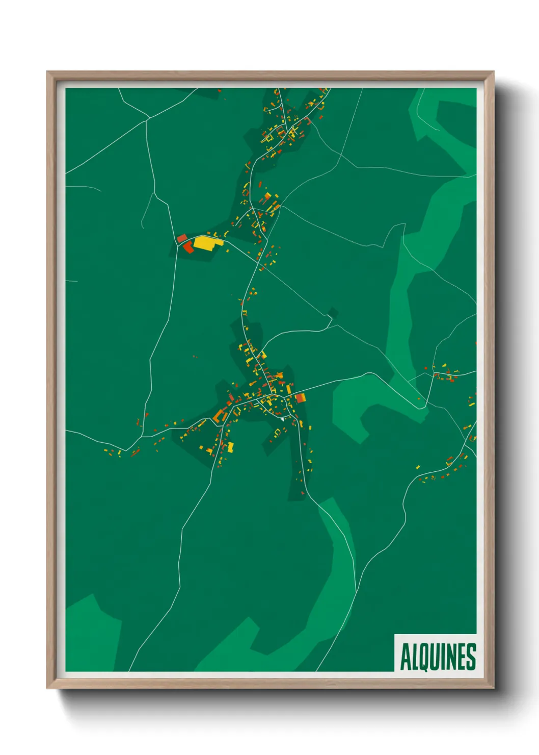 Une affiche de carte sur Alquines