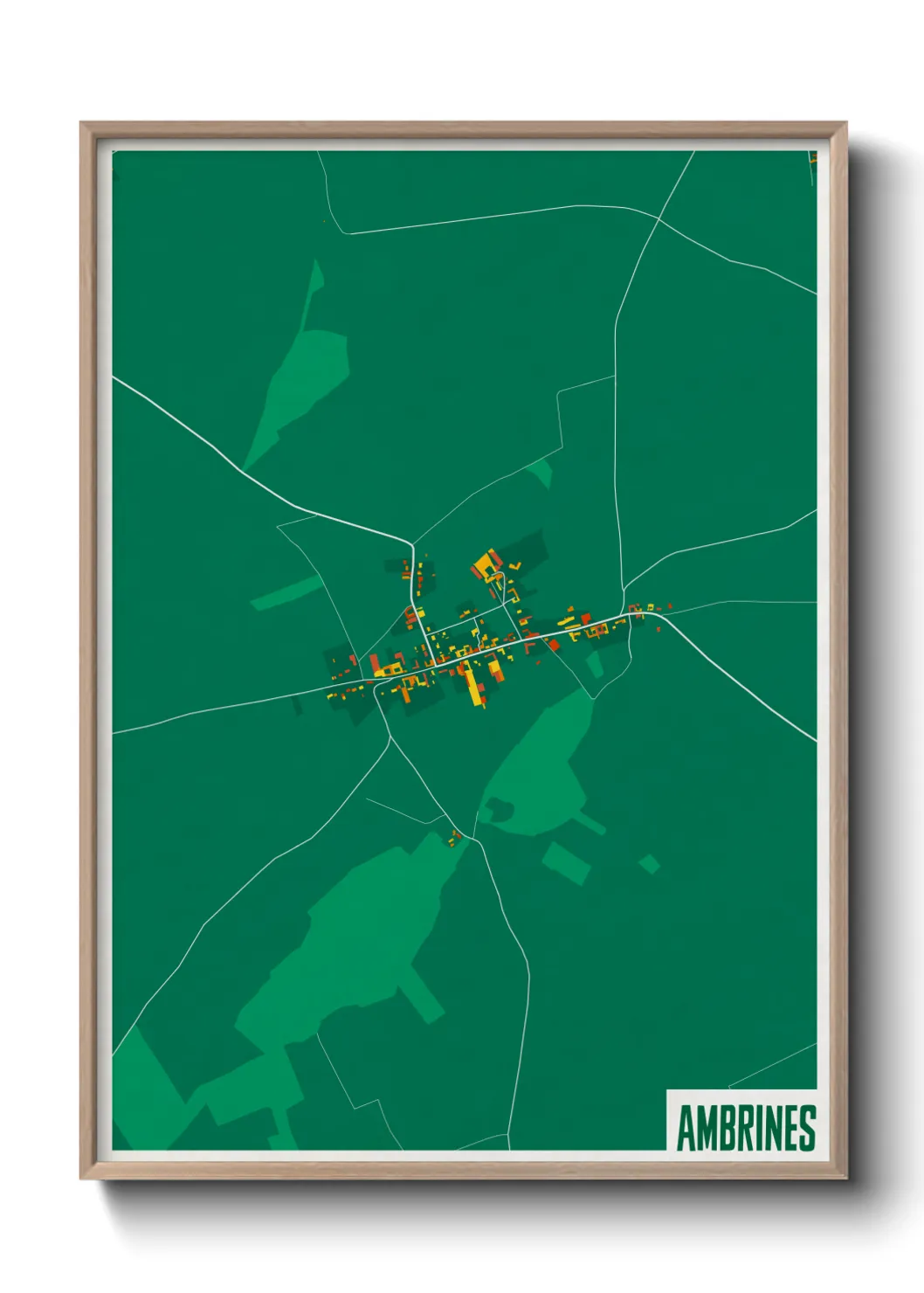 Une affiche de carte sur Ambrines