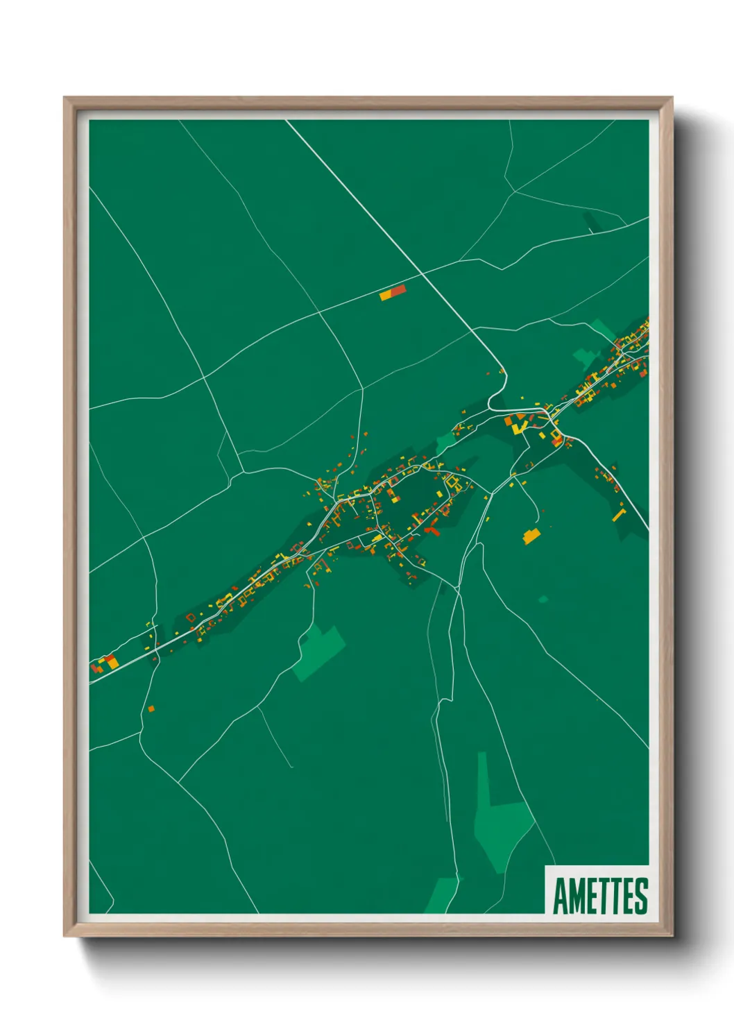 Une affiche de carte sur Amettes