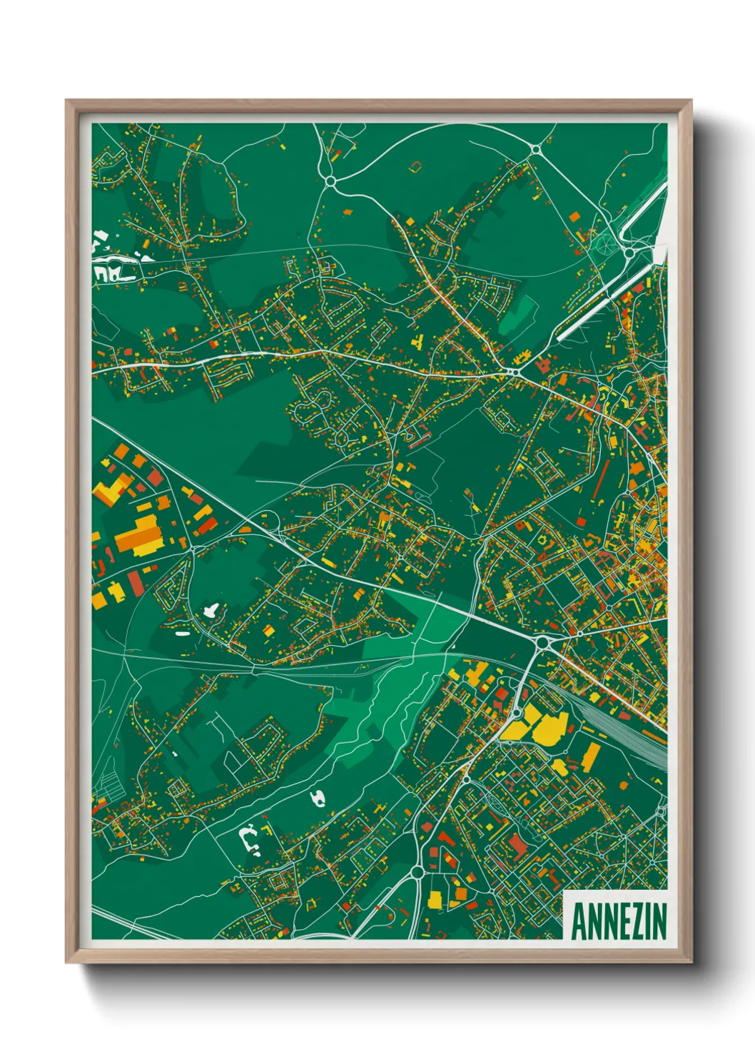 Une affiche de carte sur Annezin