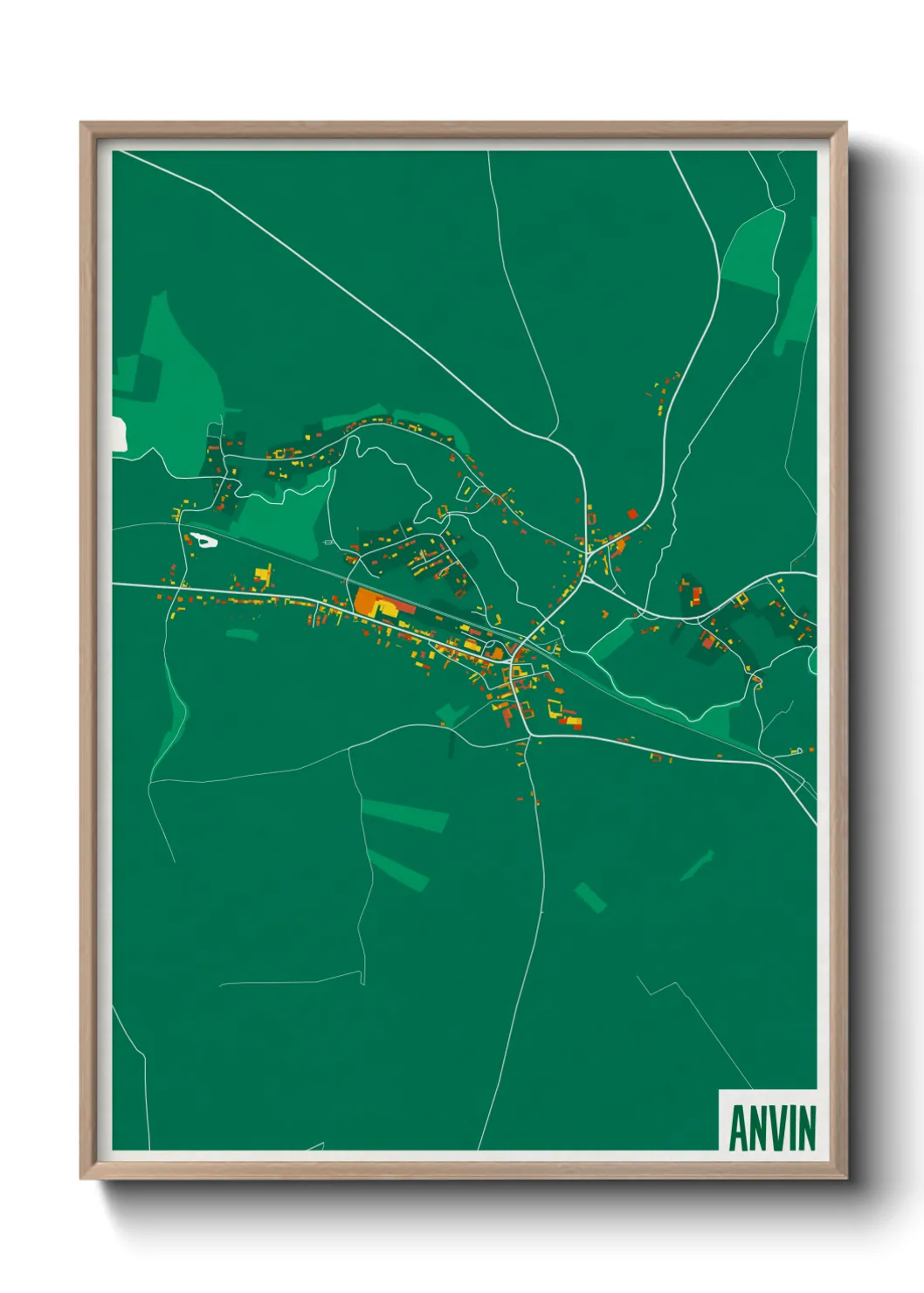 Une affiche de carte sur Anvin