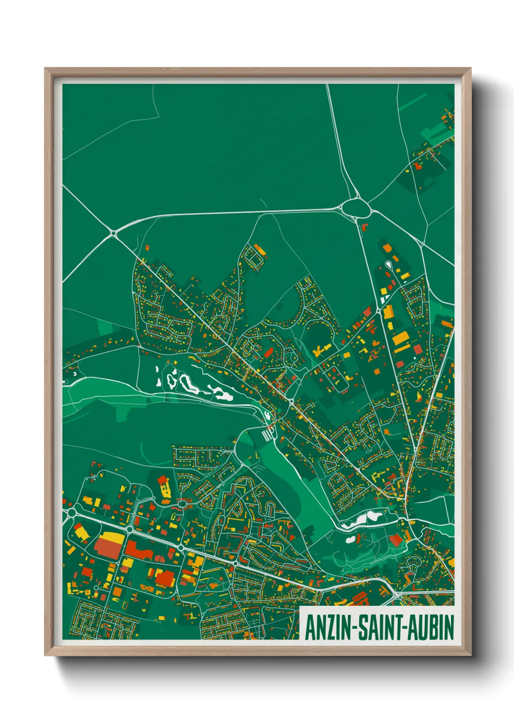 Une affiche de carte sur Anzin-Saint-Aubin
