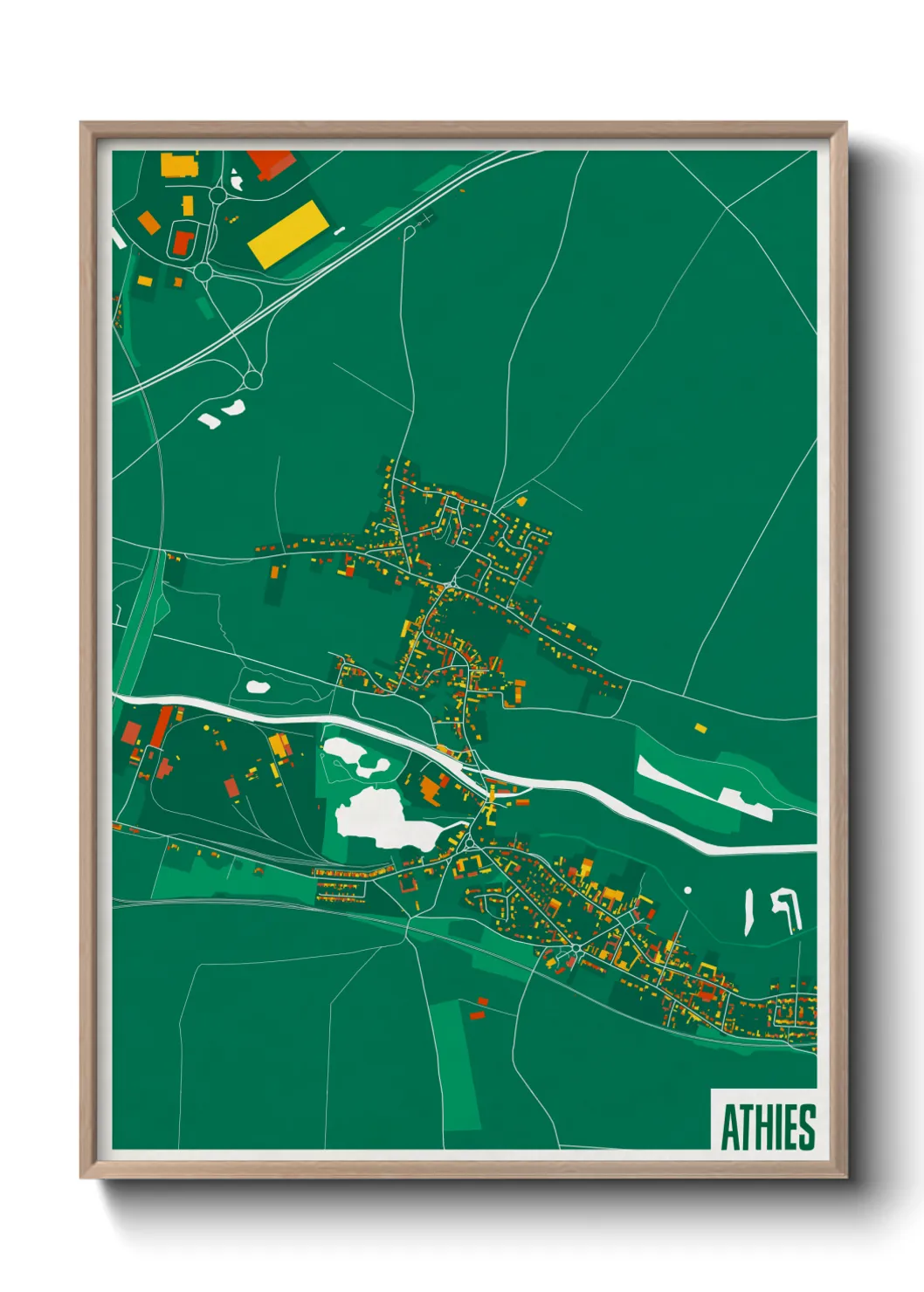 Une affiche de carte sur Athies