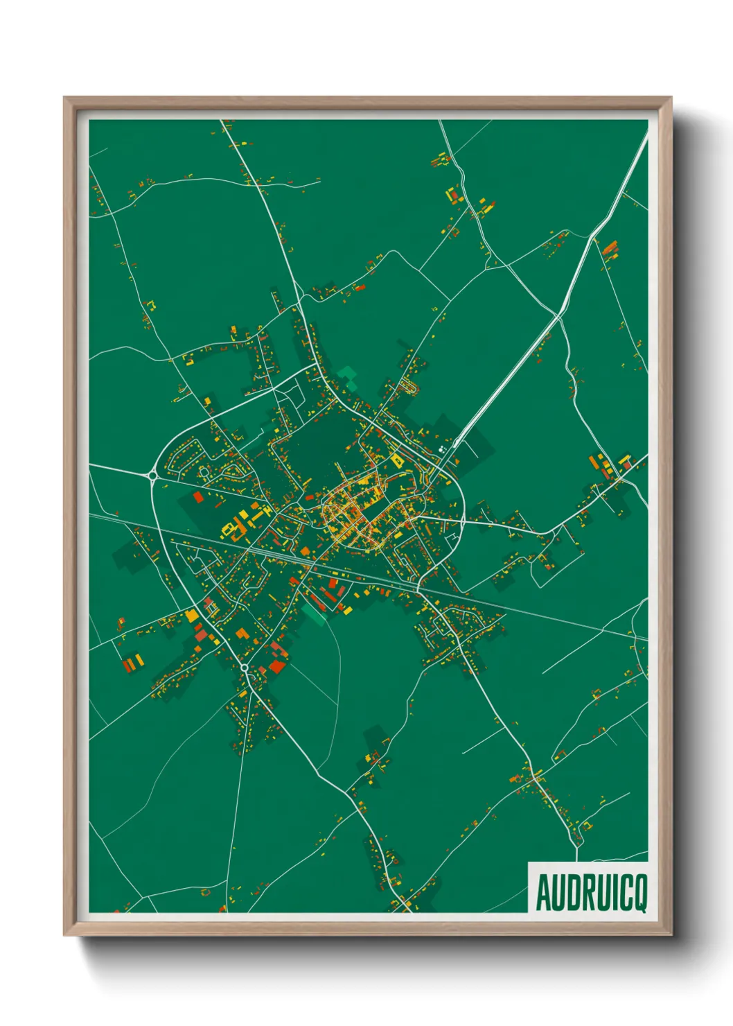 Une affiche de carte sur Audruicq