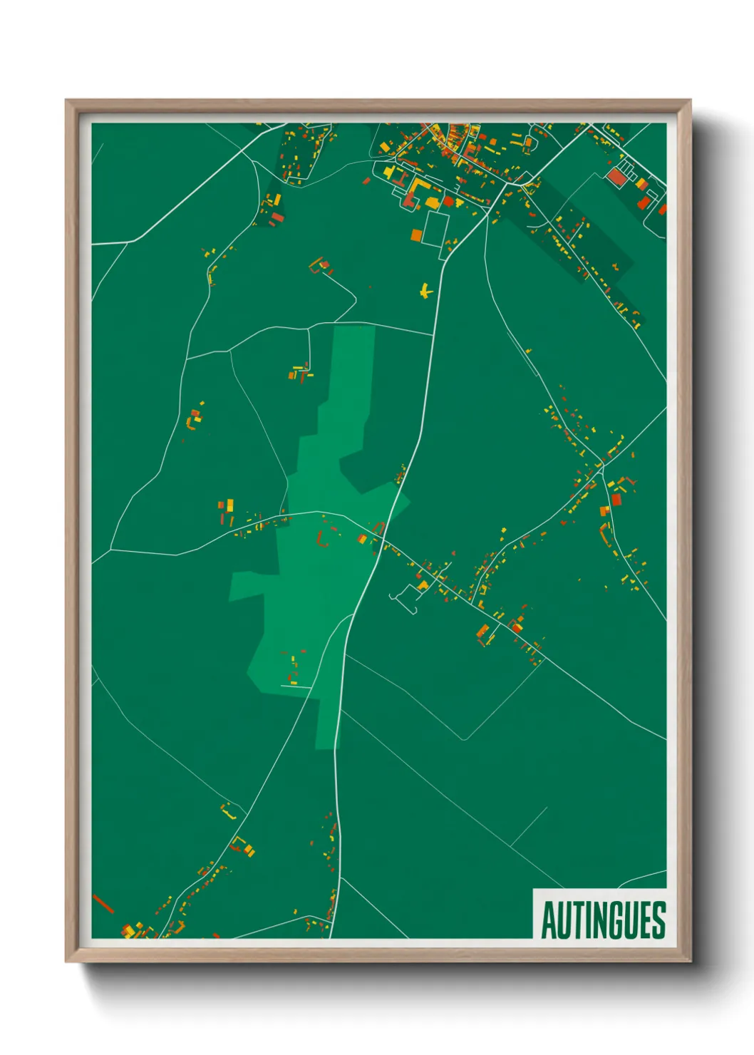 Une affiche de carte sur Autingues