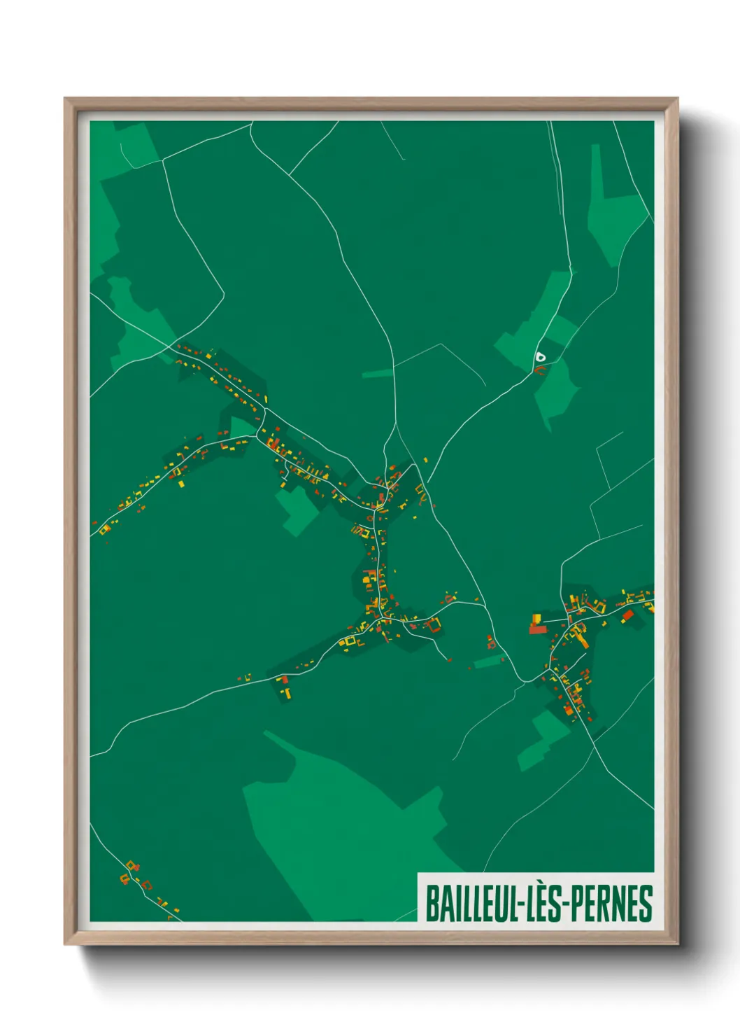 Une affiche de carte sur Bailleul-lès-Pernes