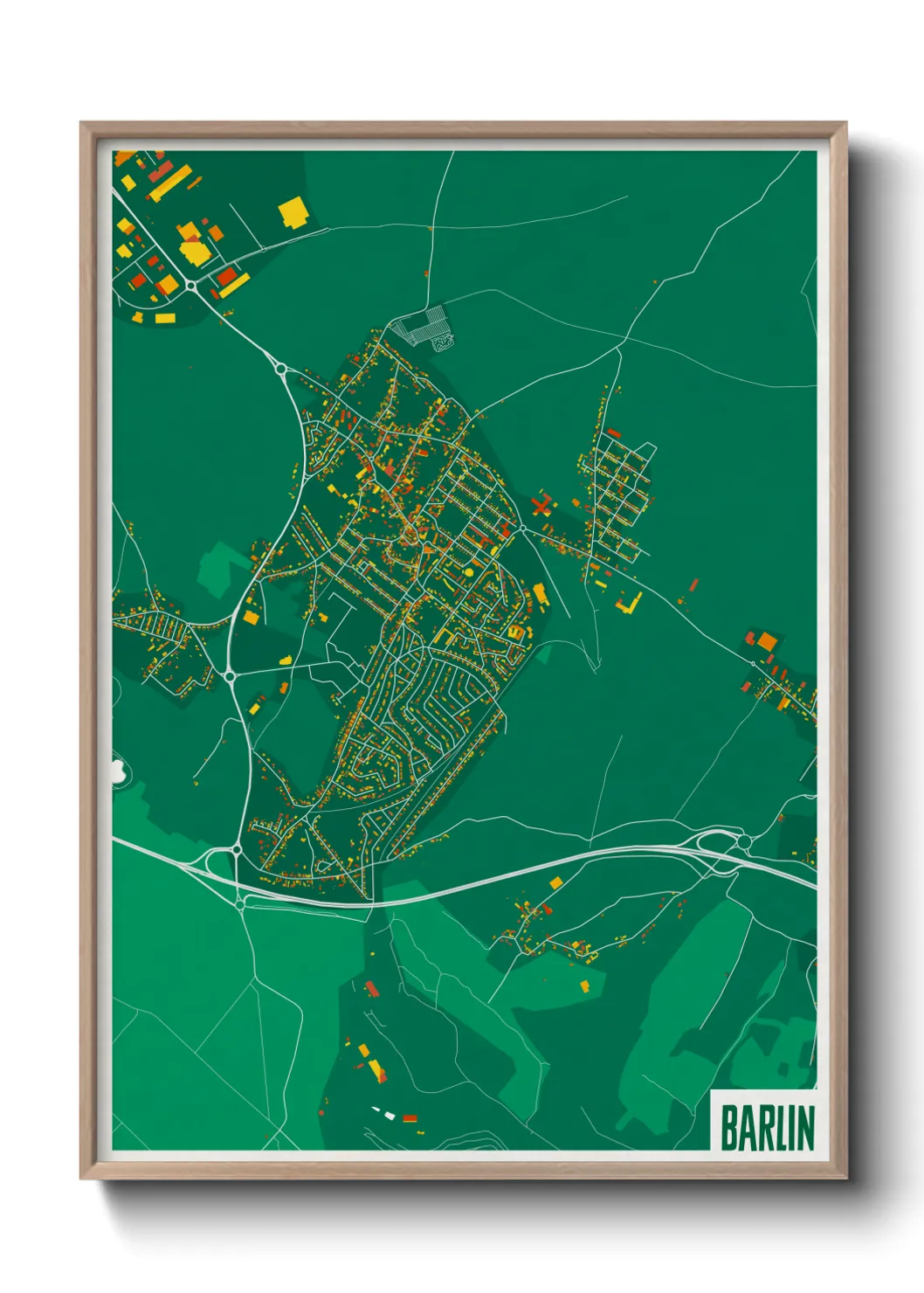 Une affiche de carte sur Barlin