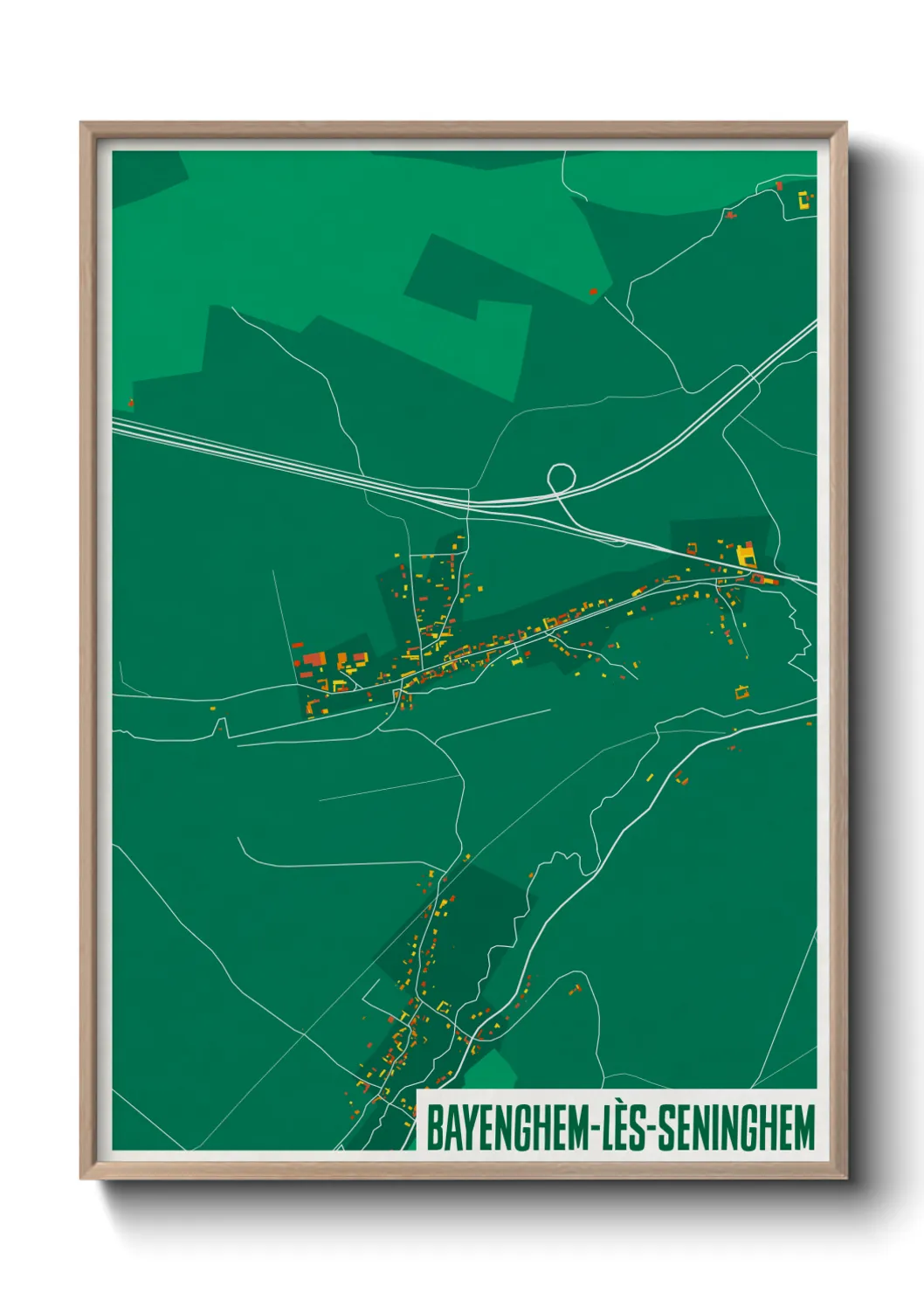 Une affiche de carte sur Bayenghem-lès-Seninghem