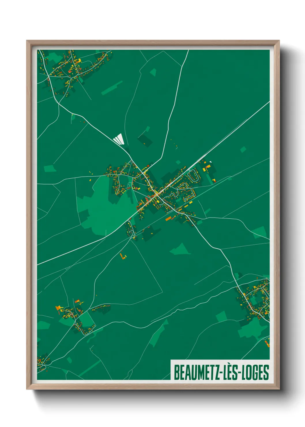 Une affiche de carte sur Beaumetz-lès-Loges