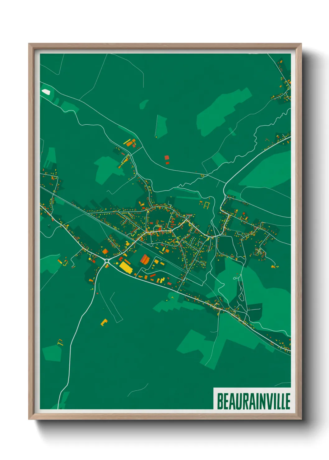 Une affiche de carte sur Beaurainville