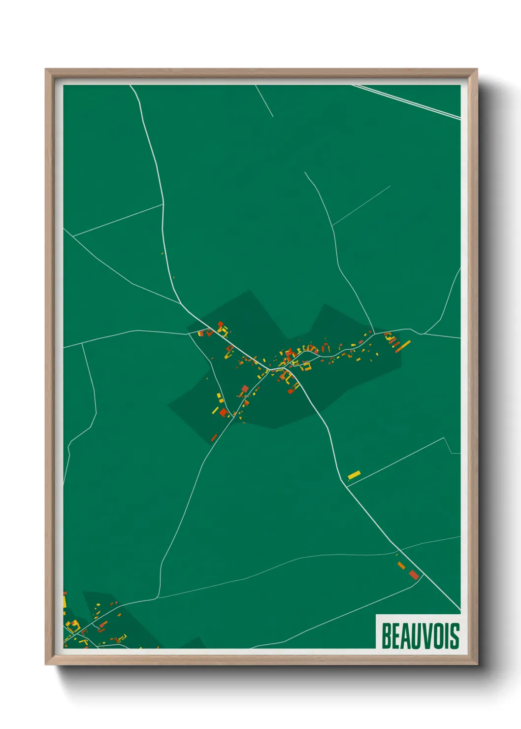 Une affiche de carte sur Beauvois