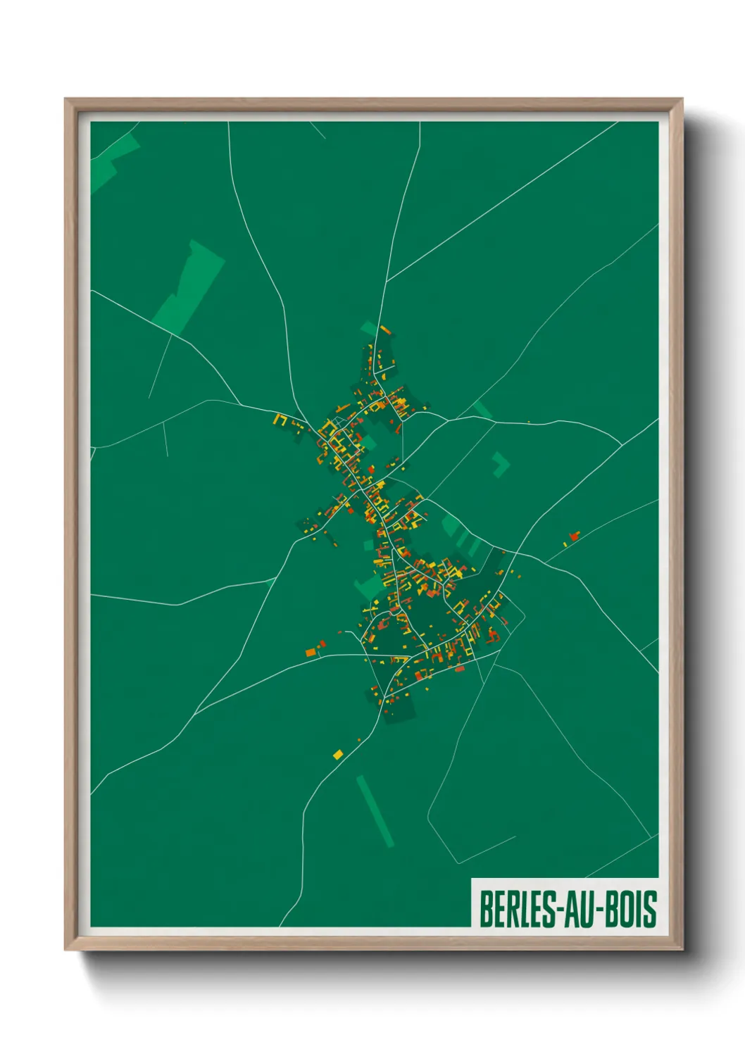 Une affiche de carte sur Berles-au-Bois