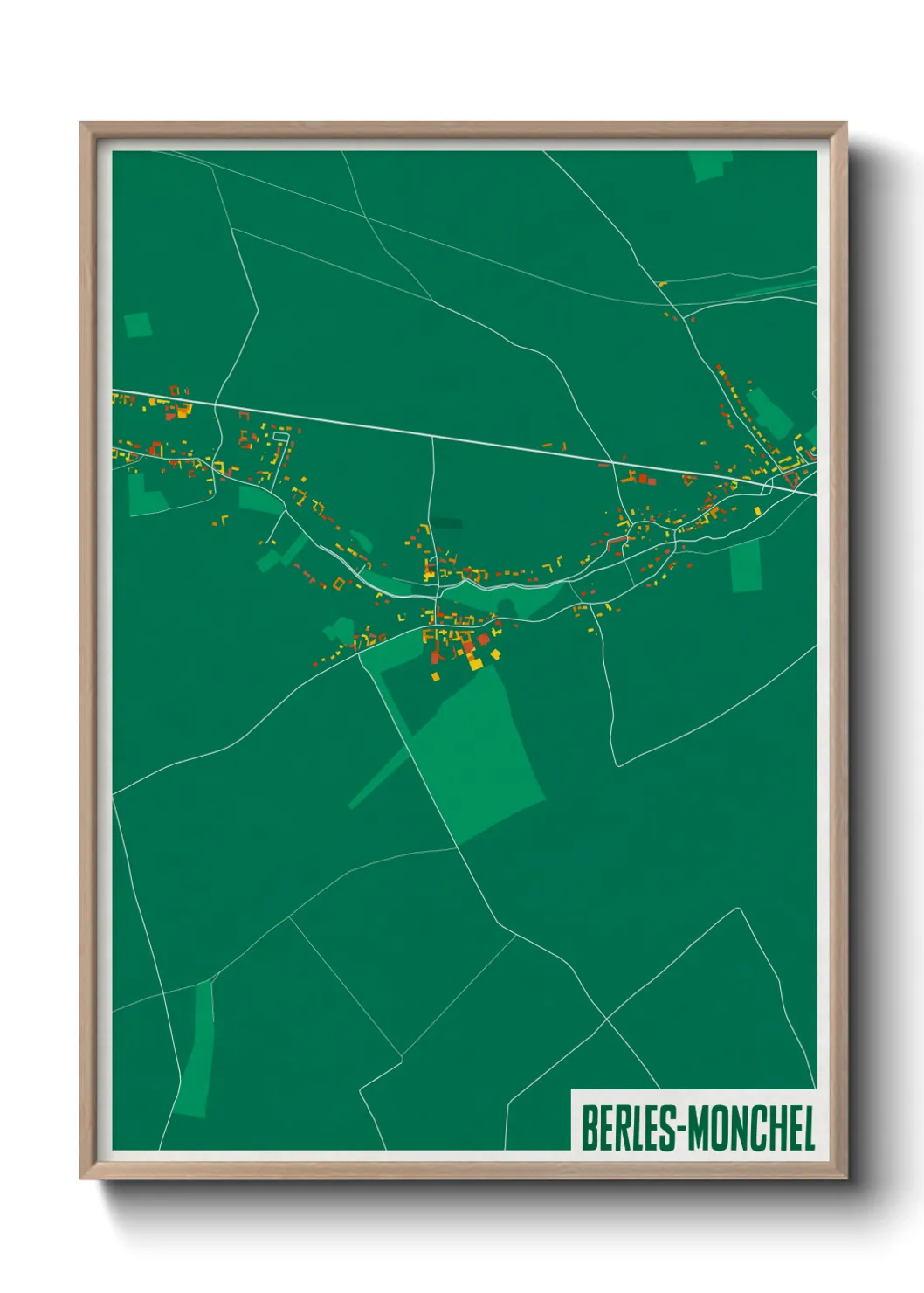 Une affiche de carte sur Berles-Monchel