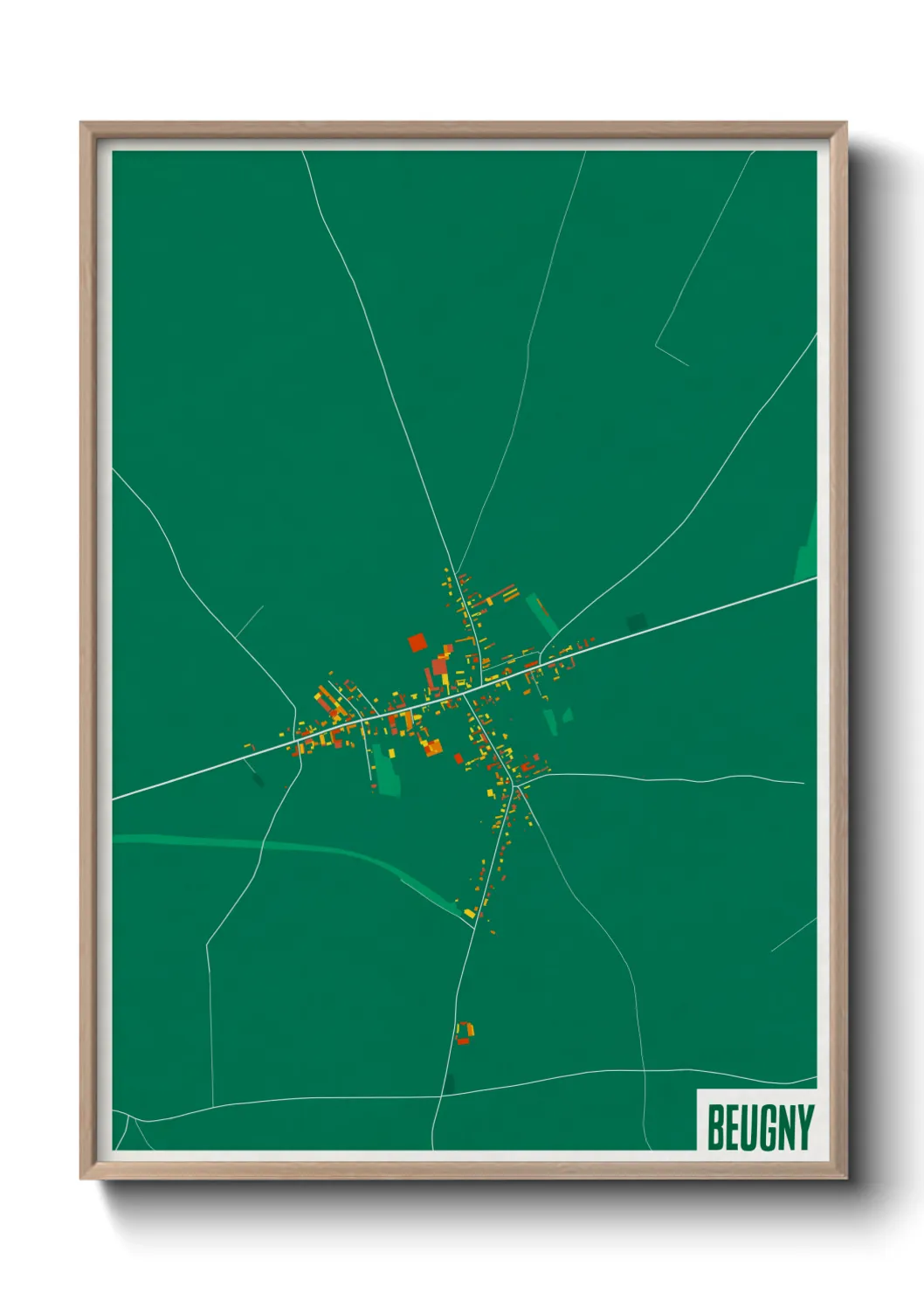 Une affiche de carte sur Beugny