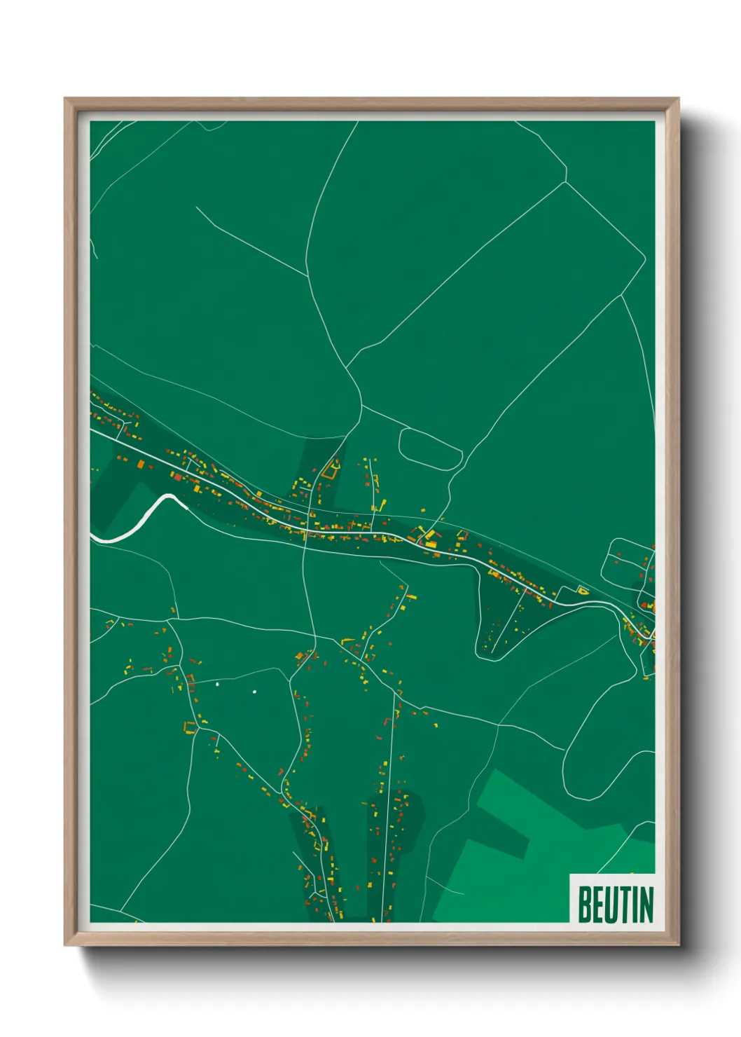 Une affiche de carte sur Beutin