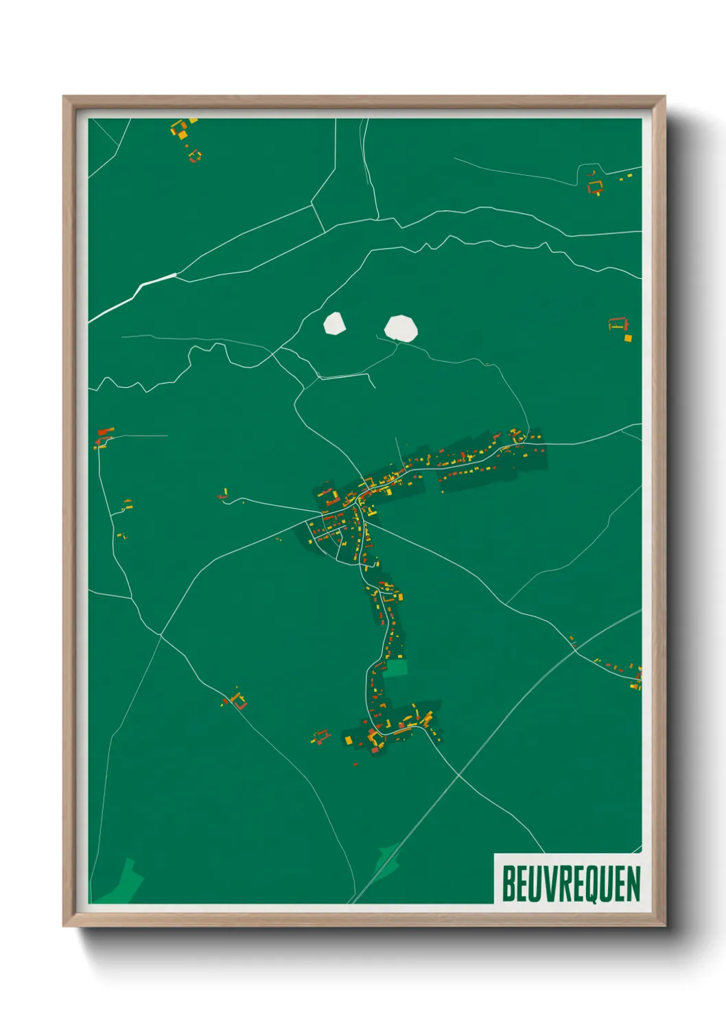 Une affiche de carte sur Beuvrequen