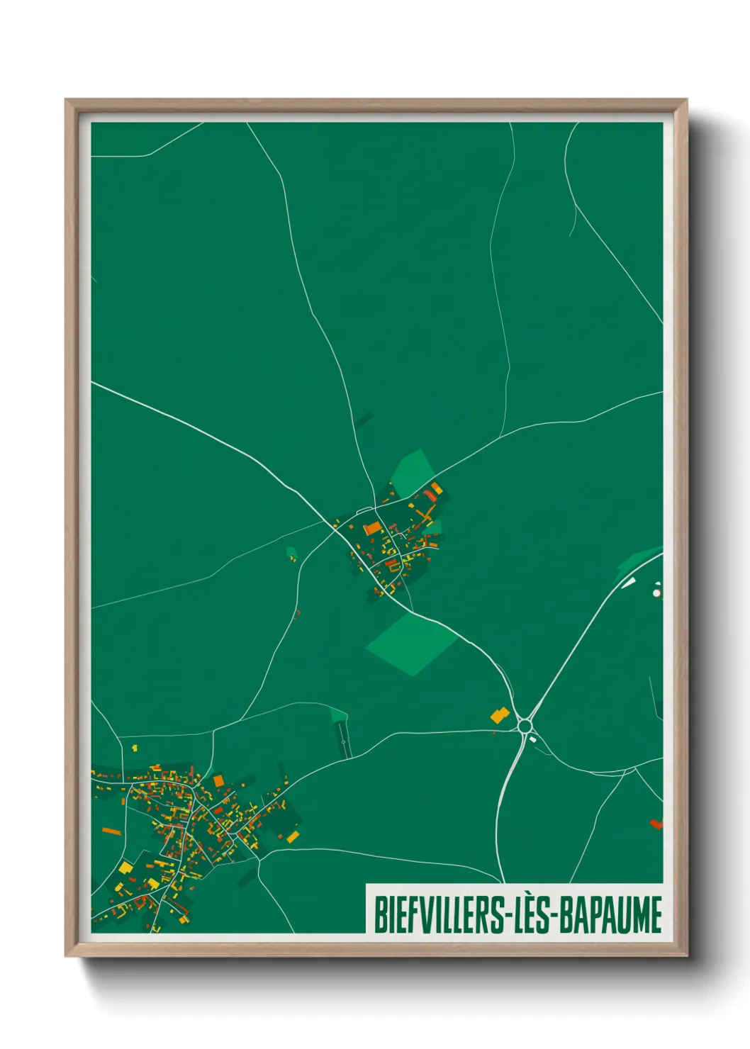 Une affiche de carte sur Biefvillers-lès-Bapaume