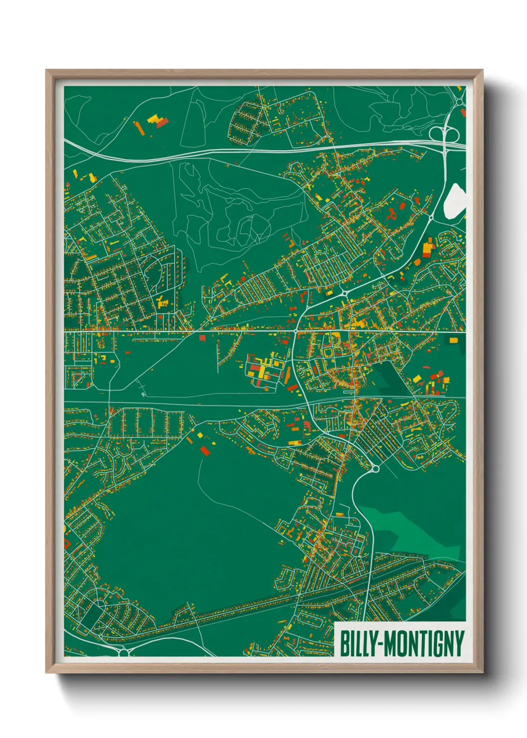 Une affiche de carte sur Billy-Montigny