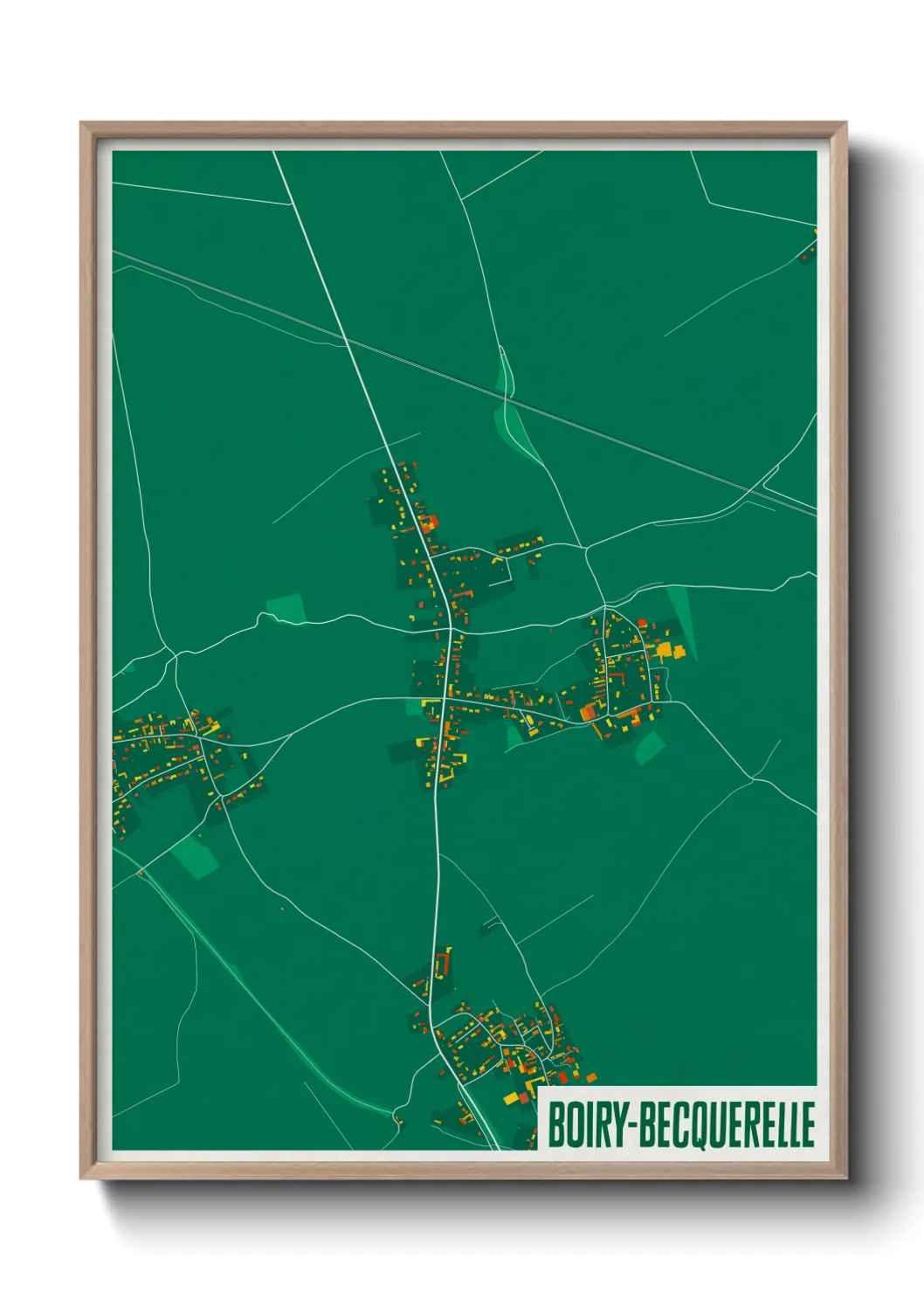 Une affiche de carte sur Boiry-Becquerelle