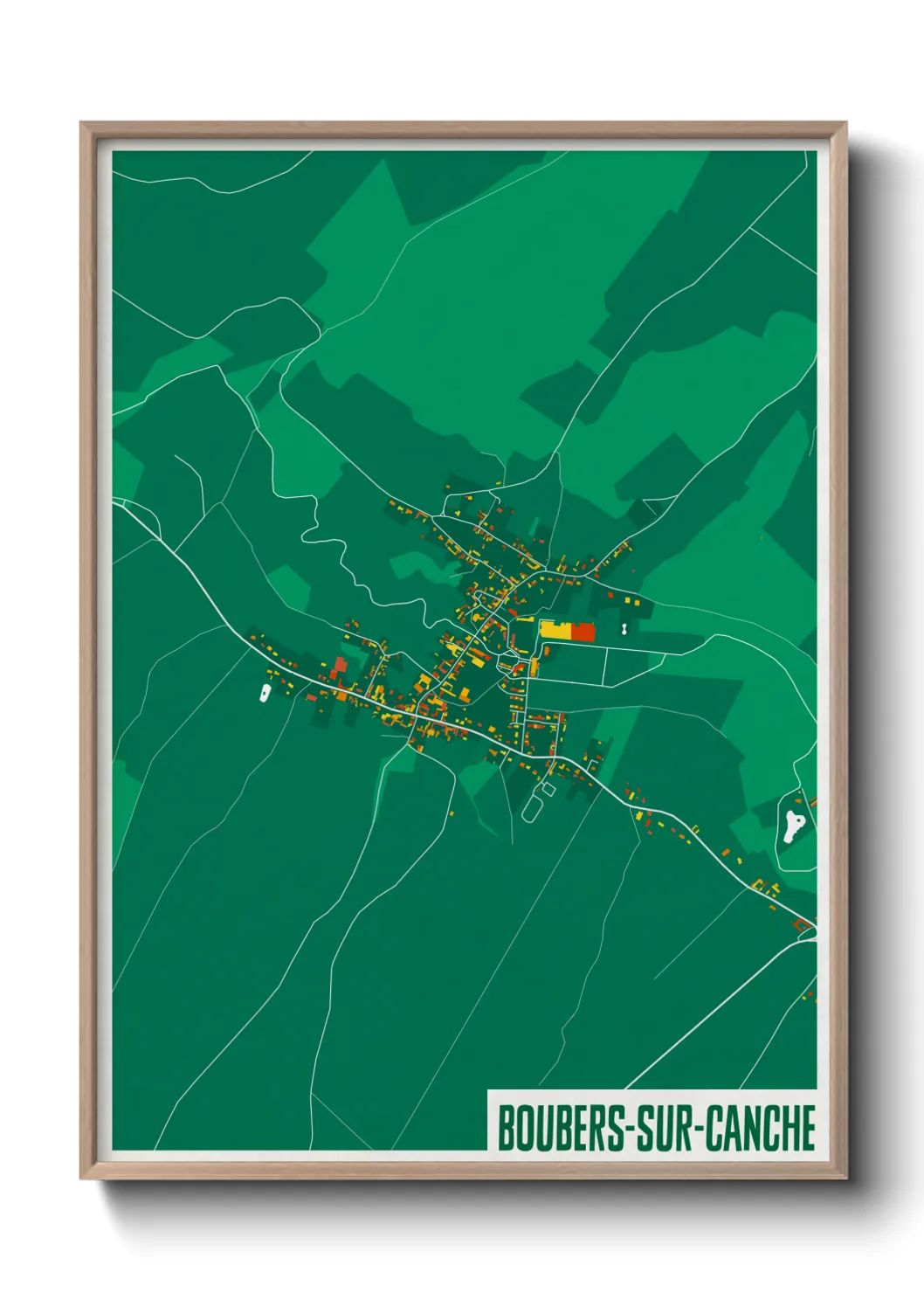 Une affiche de carte sur Boubers-sur-Canche