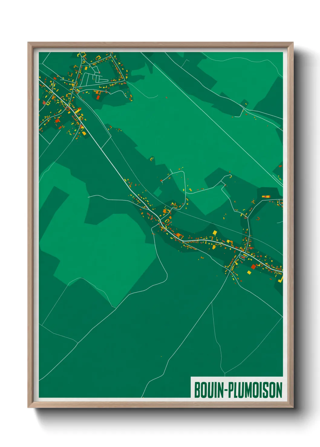 Une affiche de carte sur Bouin-Plumoison