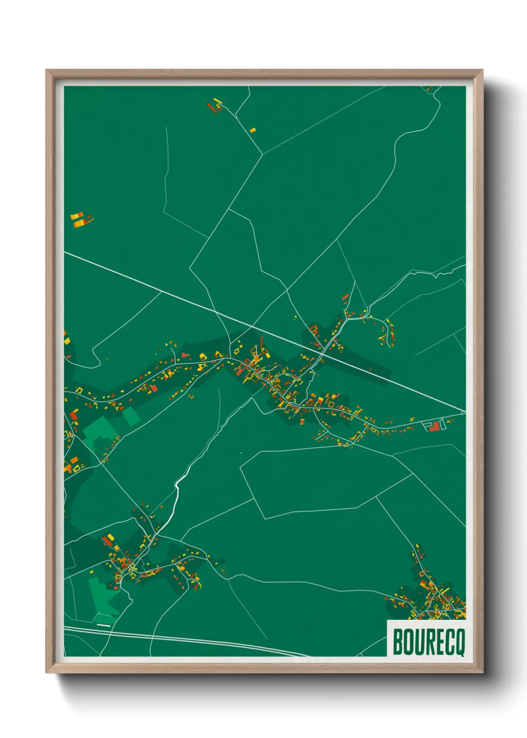 Une affiche de carte sur Bourecq