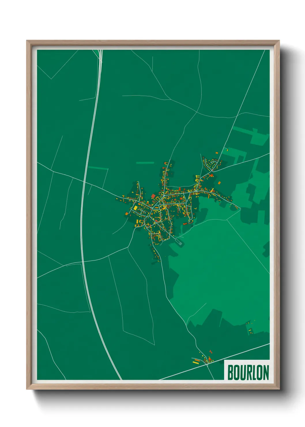 Une affiche de carte sur Bourlon