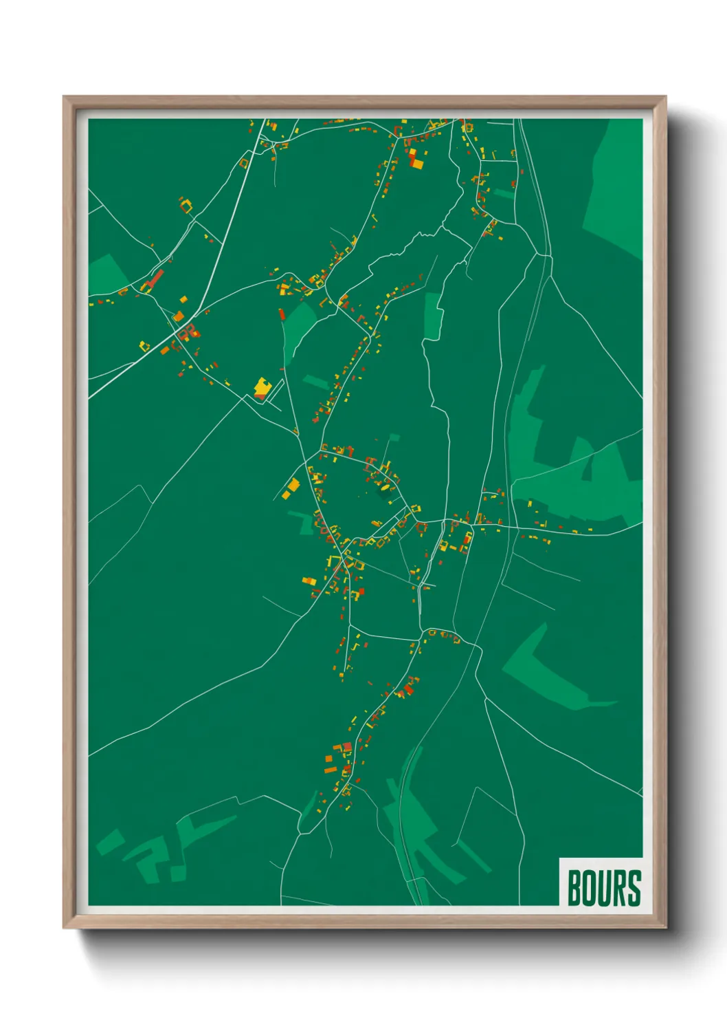 Une affiche de carte sur Bours